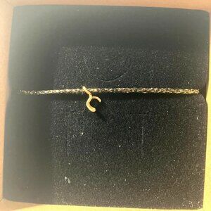 Atelier Paulin Oui Please Custom C Letter Bracelet 14k Yellow Gold New